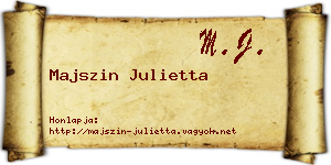 Majszin Julietta névjegykártya